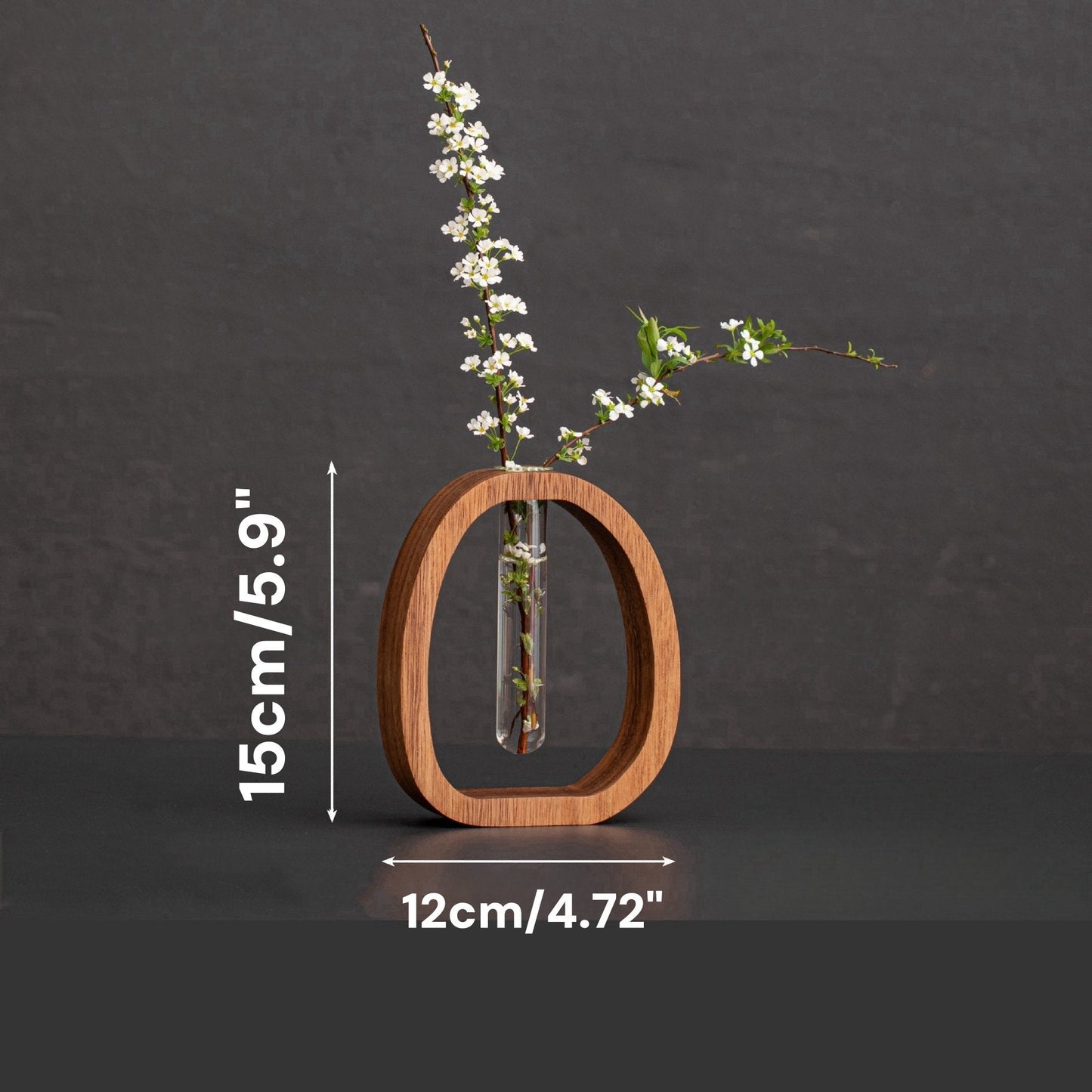 Solid Wood Glass Vase