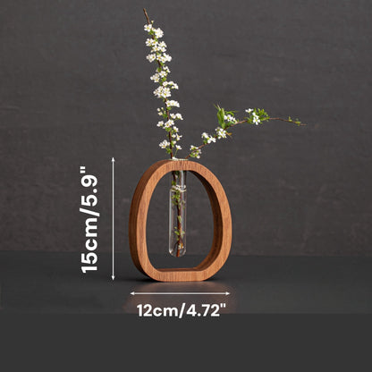 Solid Wood Glass Vase