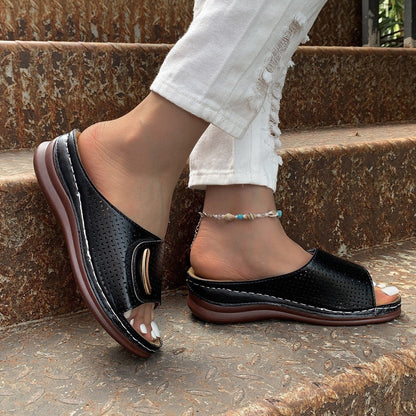 commsmarket-🔥 60% OFF — Peep Toe Hollow Out Orthopedic Slippers