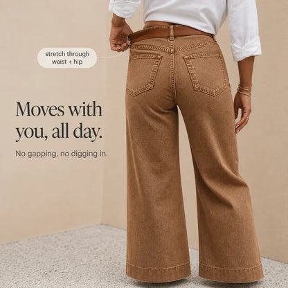 New Arrival: High-Waisted Wide-Leg Vintage-Wash Jeans