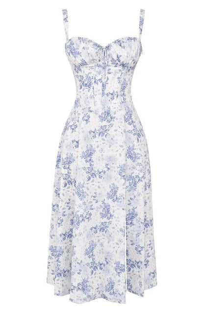 🔥Floral Bustier Midriff Waist Shaper Dress