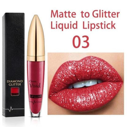 💄USD9.99 💄- Diamond Lip Color Matte to Shimmer Liquid Lipstick Waterproof