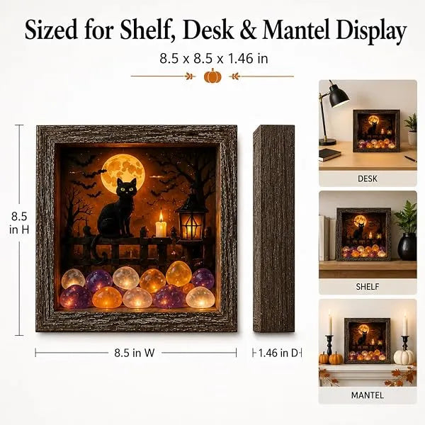💡DIY 3D Light-Up Halloween Shadow Box Kit🎃
