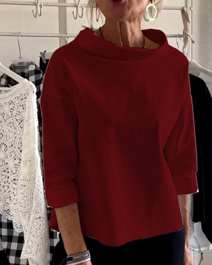 Mother's Day Gifts - Casual Wide Lapel Turtleneck Top