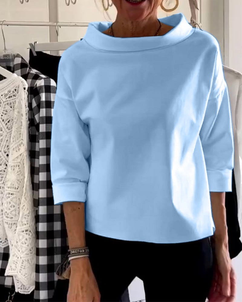 Mother's Day Gifts - Casual Wide Lapel Turtleneck Top