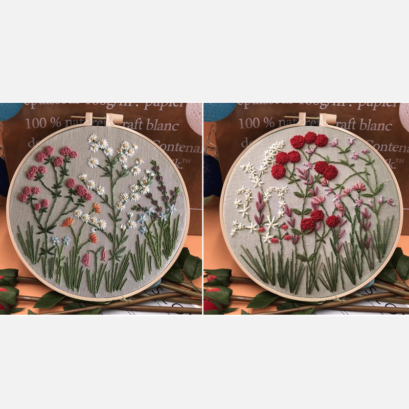 49% OFF - Perfect Gift - 💐Embroidery  Hoop Flower Kit for Beginner