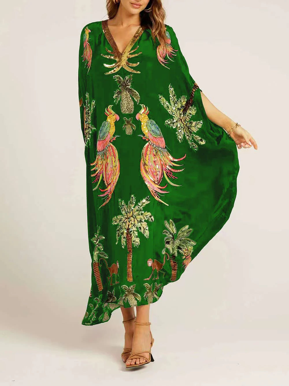 🎁This Week's Special Price $36.99💥V-neck Printed Loose Fashion Dress