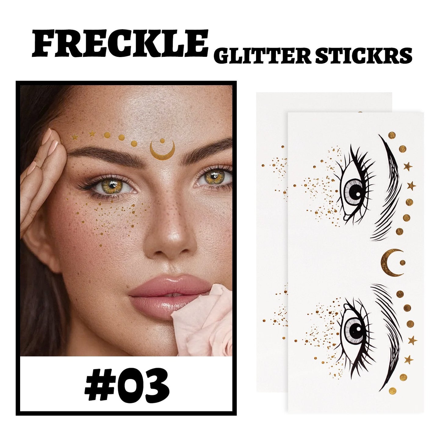 🎁LAST DAY 49% OFF🔥-Gold Glitter Freckles Makeup Patches