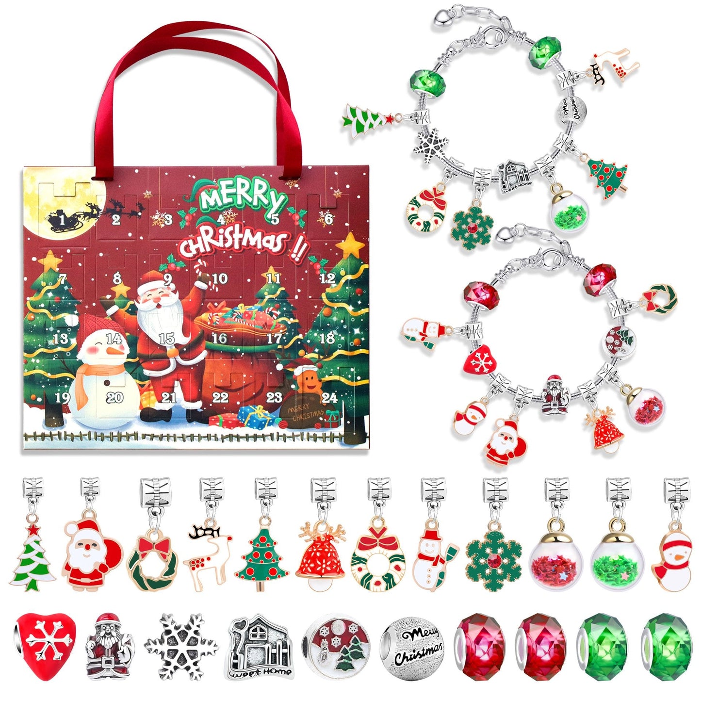 diy christmas advent calendar bracelets set
