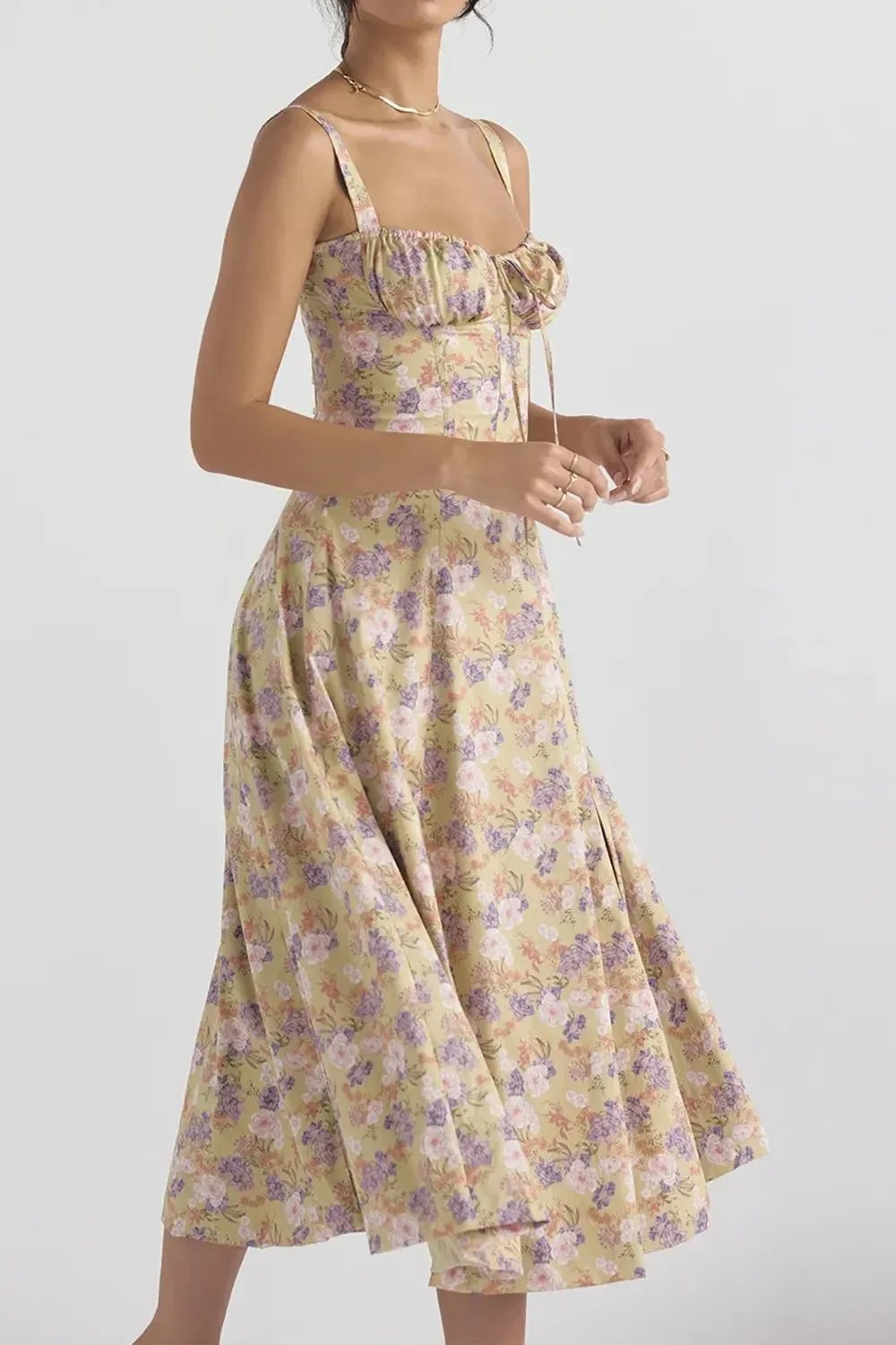 🔥Floral Bustier Midriff Waist Shaper Dress