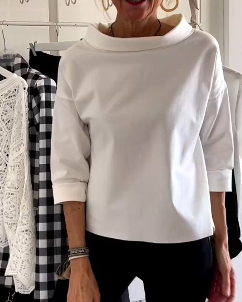 Mother's Day Gifts - Casual Wide Lapel Turtleneck Top