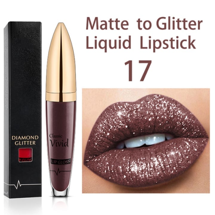 💄USD9.99 💄- Diamond Lip Color Matte to Shimmer Liquid Lipstick Waterproof