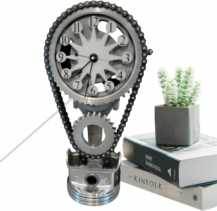 Rotating Metal Gear Clock
