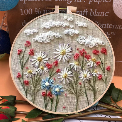 49% OFF - Perfect Gift - 💐Embroidery  Hoop Flower Kit for Beginner