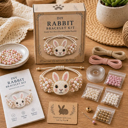 🐰🐙 DIY Animal-Themed Beaded Bracelet Making Kit – A Creative DIY Set for Beginners