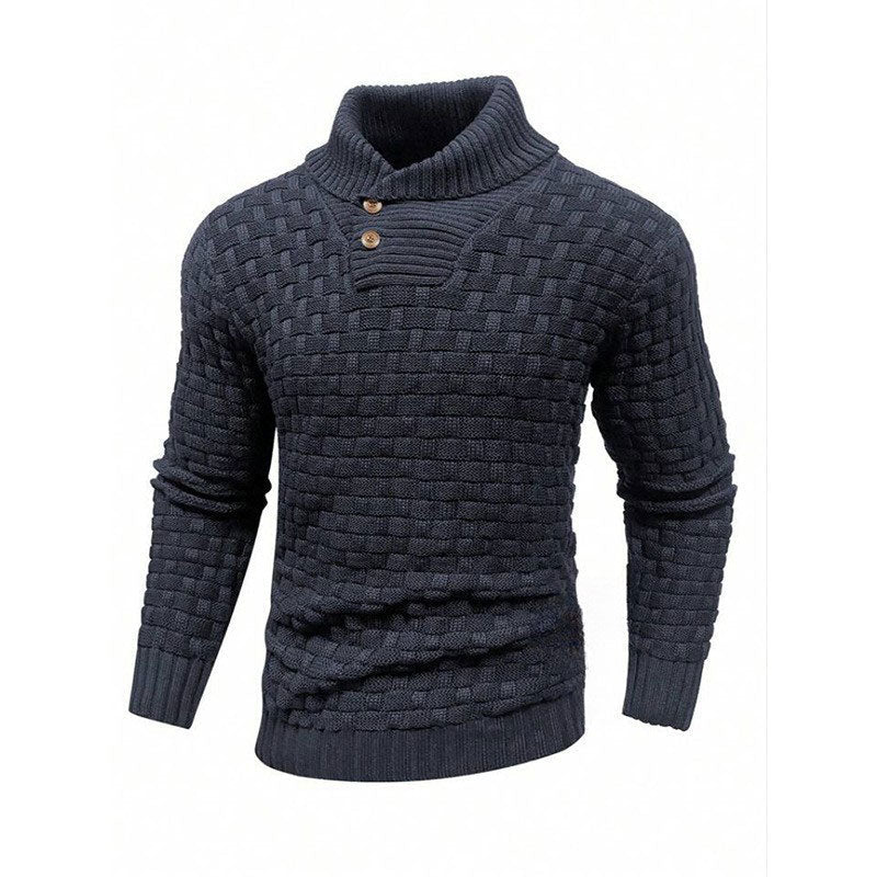 💜Men's sweater with structured stand-up collar