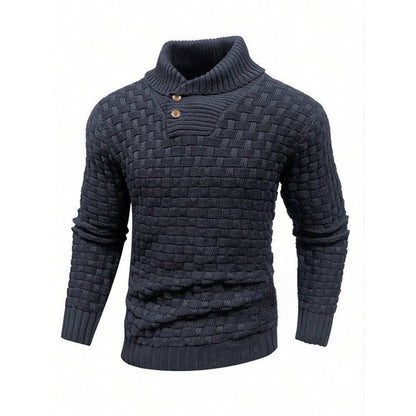 💜Men's sweater with structured stand-up collar