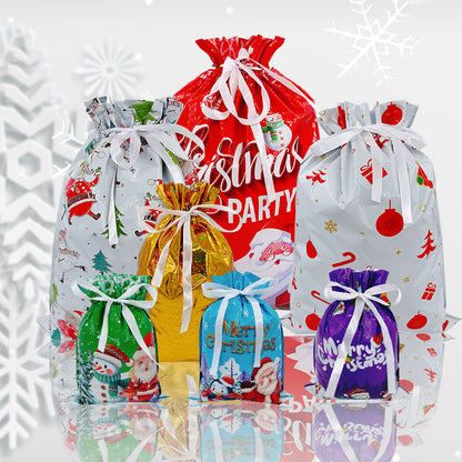 merry pouch christmas drawstring gift bags