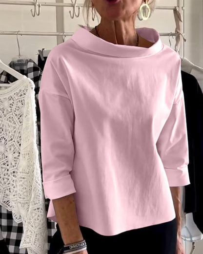 Mother's Day Gifts - Casual Wide Lapel Turtleneck Top