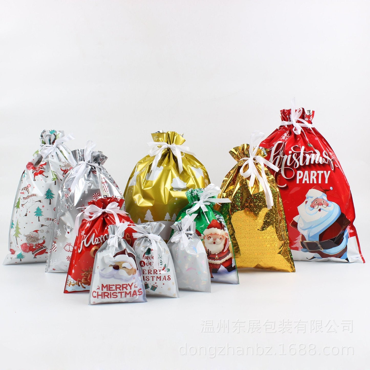merry pouch christmas drawstring gift bags