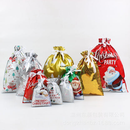 merry pouch christmas drawstring gift bags