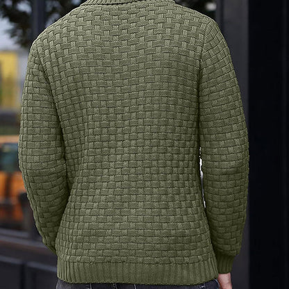 💜Men's sweater with structured stand-up collar