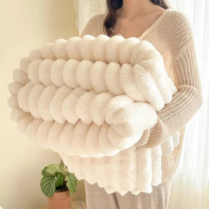 [🔥Final 24-hour Preferential Deal🔥]2024 HOT SALE🎄Popular thickened rabbit plush nap blanket, flannel milk velvet cover blanket