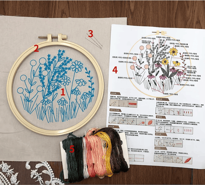 49% OFF - Perfect Gift - 💐Embroidery  Hoop Flower Kit for Beginner