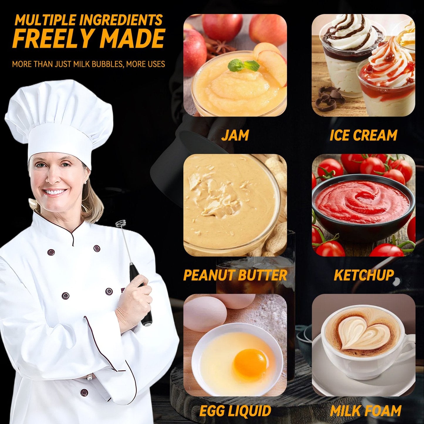 Milk Frother Handheld With Stand(Various collection colors)