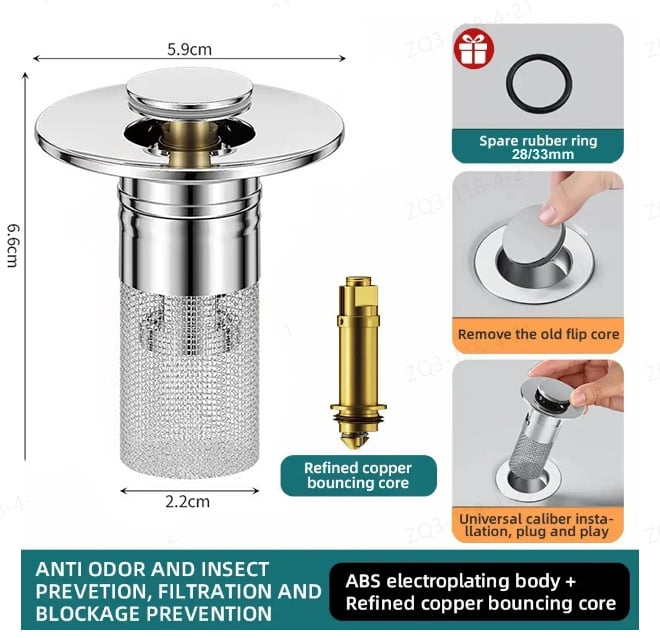 inostorTM-Isolate odor and prevent cockroaches-Stainless Steel Floor Drain Filter