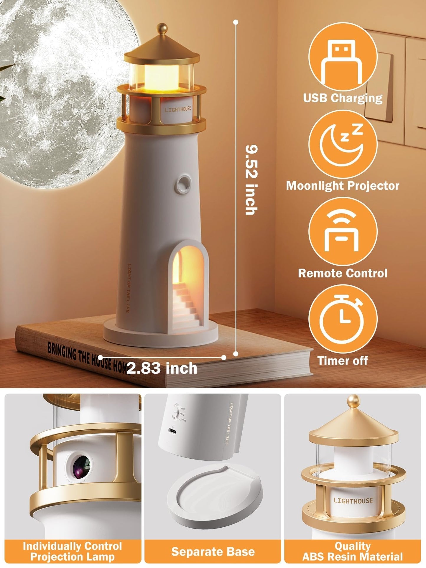 Moonlight Lighthouse Night Light