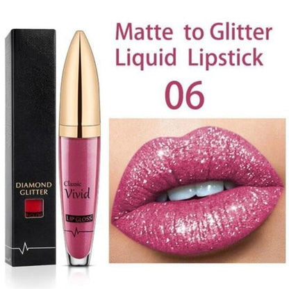 💄USD9.99 💄- Diamond Lip Color Matte to Shimmer Liquid Lipstick Waterproof