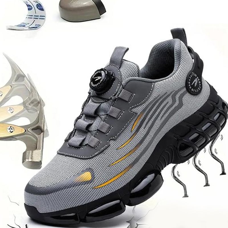Smash-Proof Safety Shoes with Swivel Button