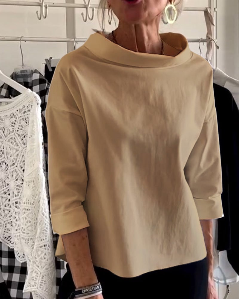Mother's Day Gifts - Casual Wide Lapel Turtleneck Top