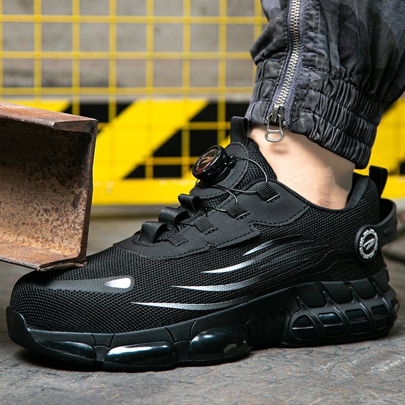 Smash-Proof Safety Shoes with Swivel Button
