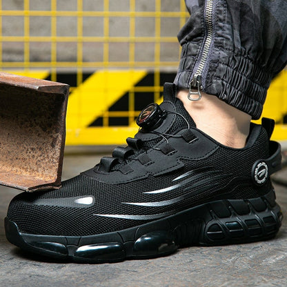 Smash-Proof Safety Shoes with Swivel Button