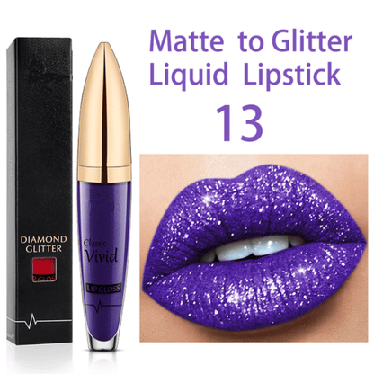 💄USD9.99 💄- Diamond Lip Color Matte to Shimmer Liquid Lipstick Waterproof