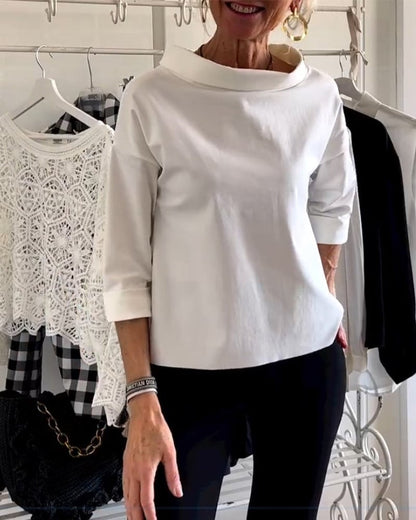 Mother's Day Gifts - Casual Wide Lapel Turtleneck Top