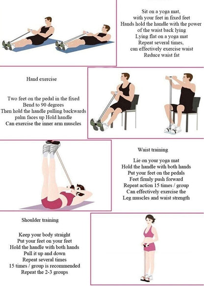49% OFF🔥32 Fitness Resistance Bands4 Tube Pedal Ankle Puller