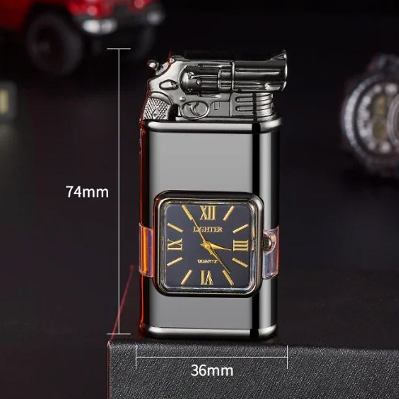 Windproof Lighter Vintage Watch Bezel Jet flame Torch