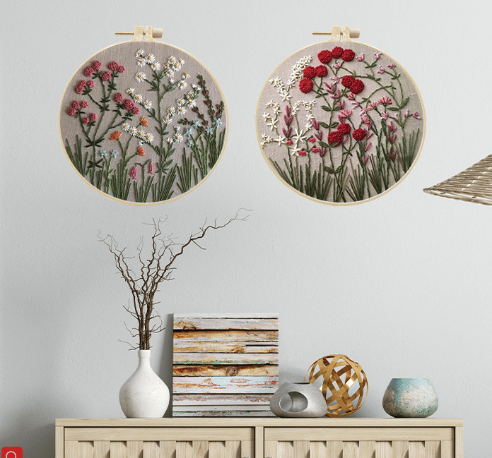 49% OFF - Perfect Gift - 💐Embroidery  Hoop Flower Kit for Beginner