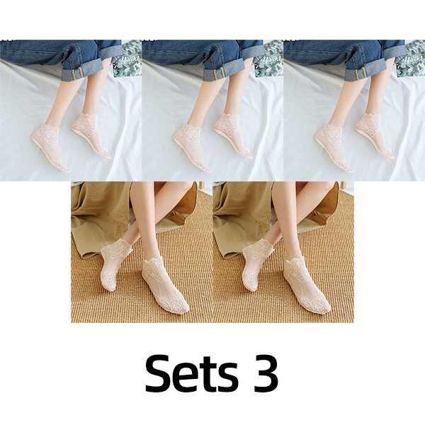 LADIES FASHION LACE SOCKS(5 PAIRS)