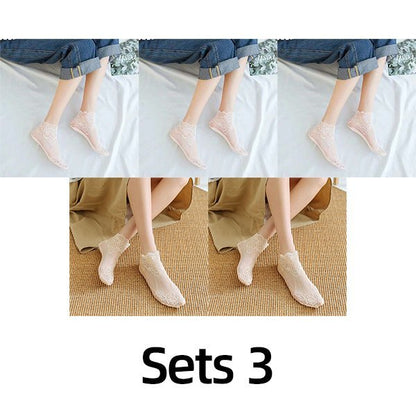 LADIES FASHION LACE SOCKS(5 PAIRS)