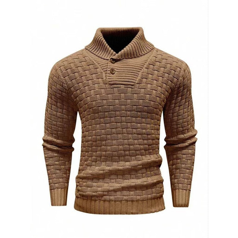 💜Men's sweater with structured stand-up collar
