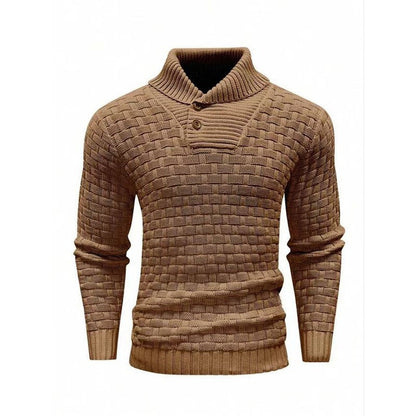 💜Men's sweater with structured stand-up collar