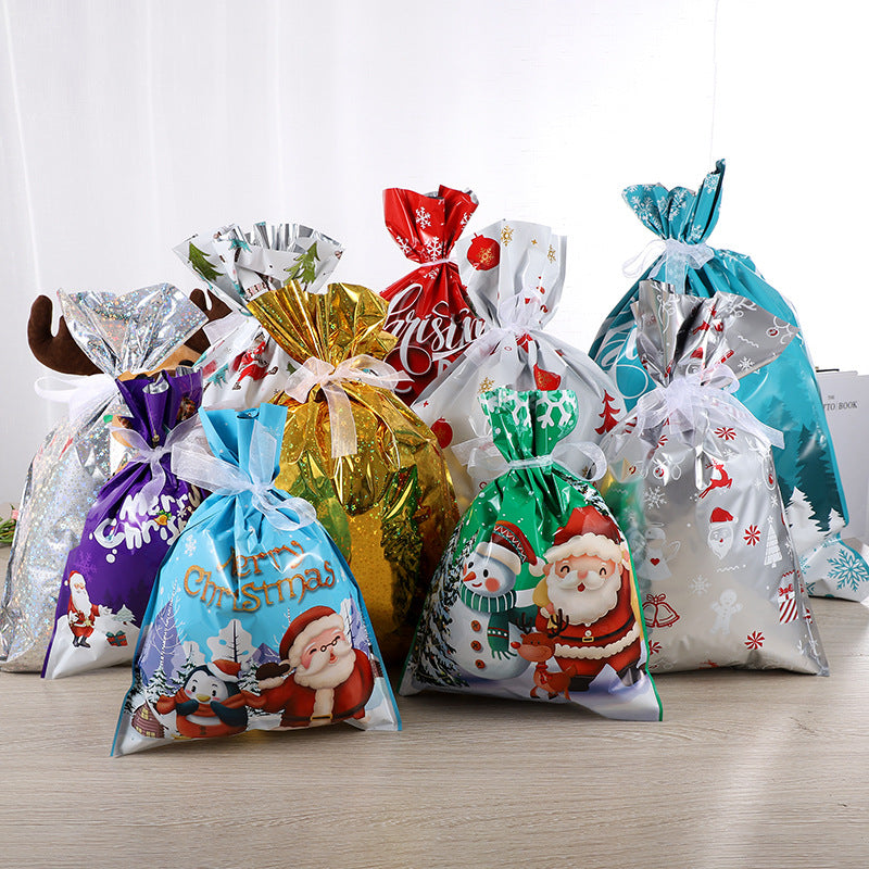 merry pouch christmas drawstring gift bags