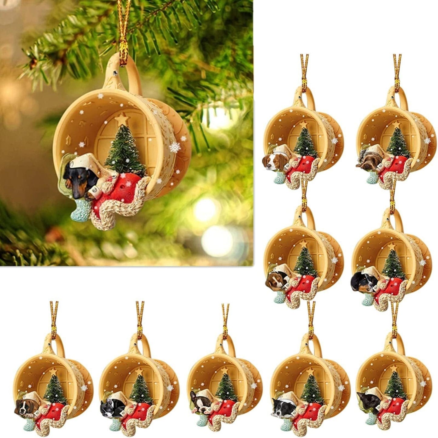 dog-shaped water bottle christmas tree decorations