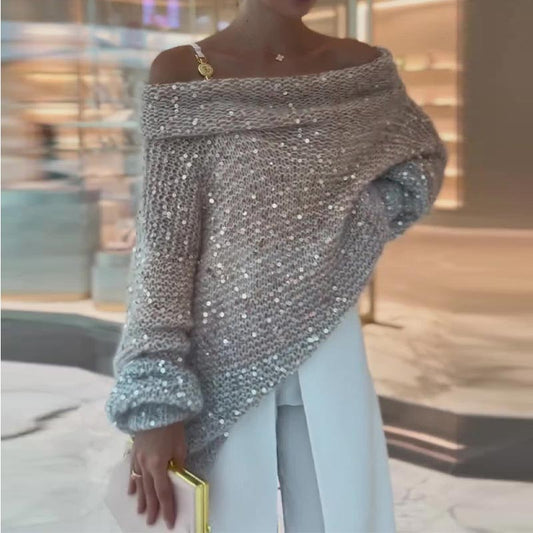 🔥Women's Off-Shoulder Cozy Loose Sweater