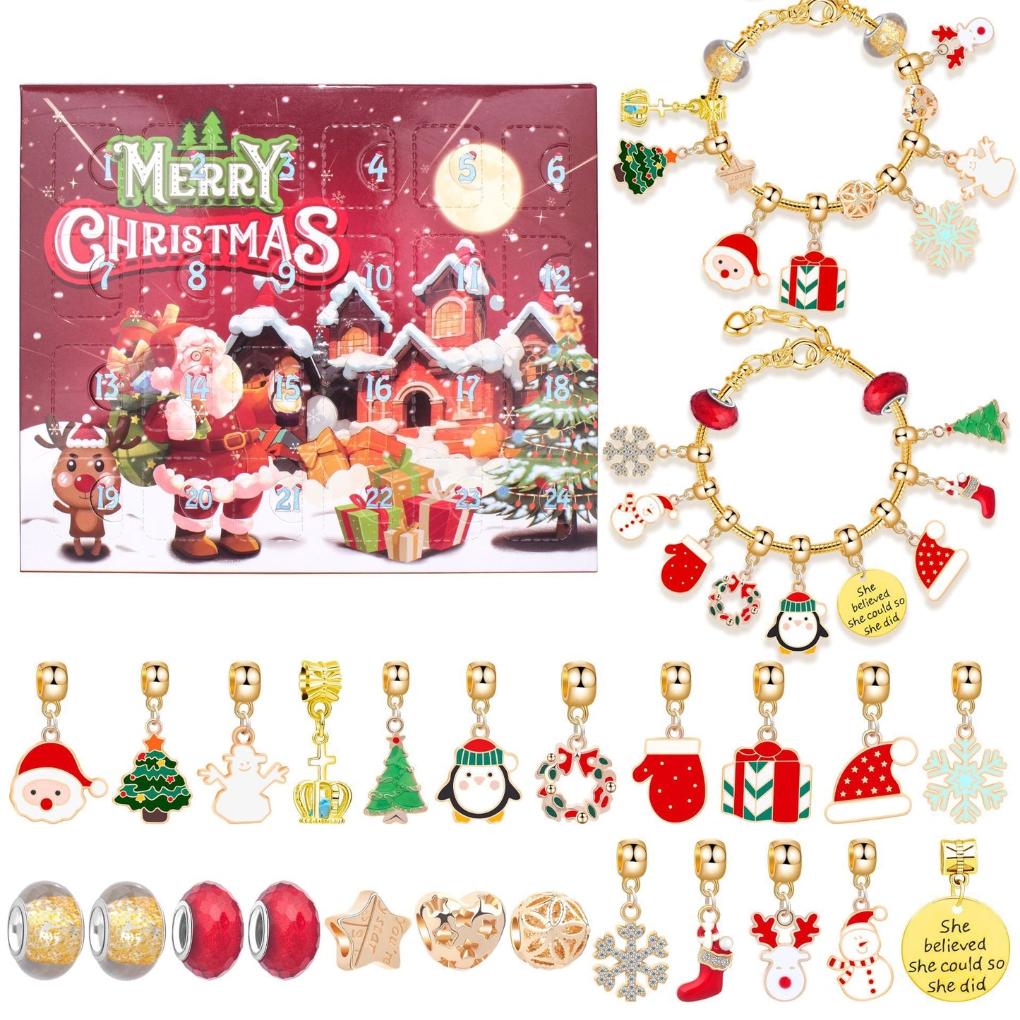 diy christmas advent calendar bracelets set