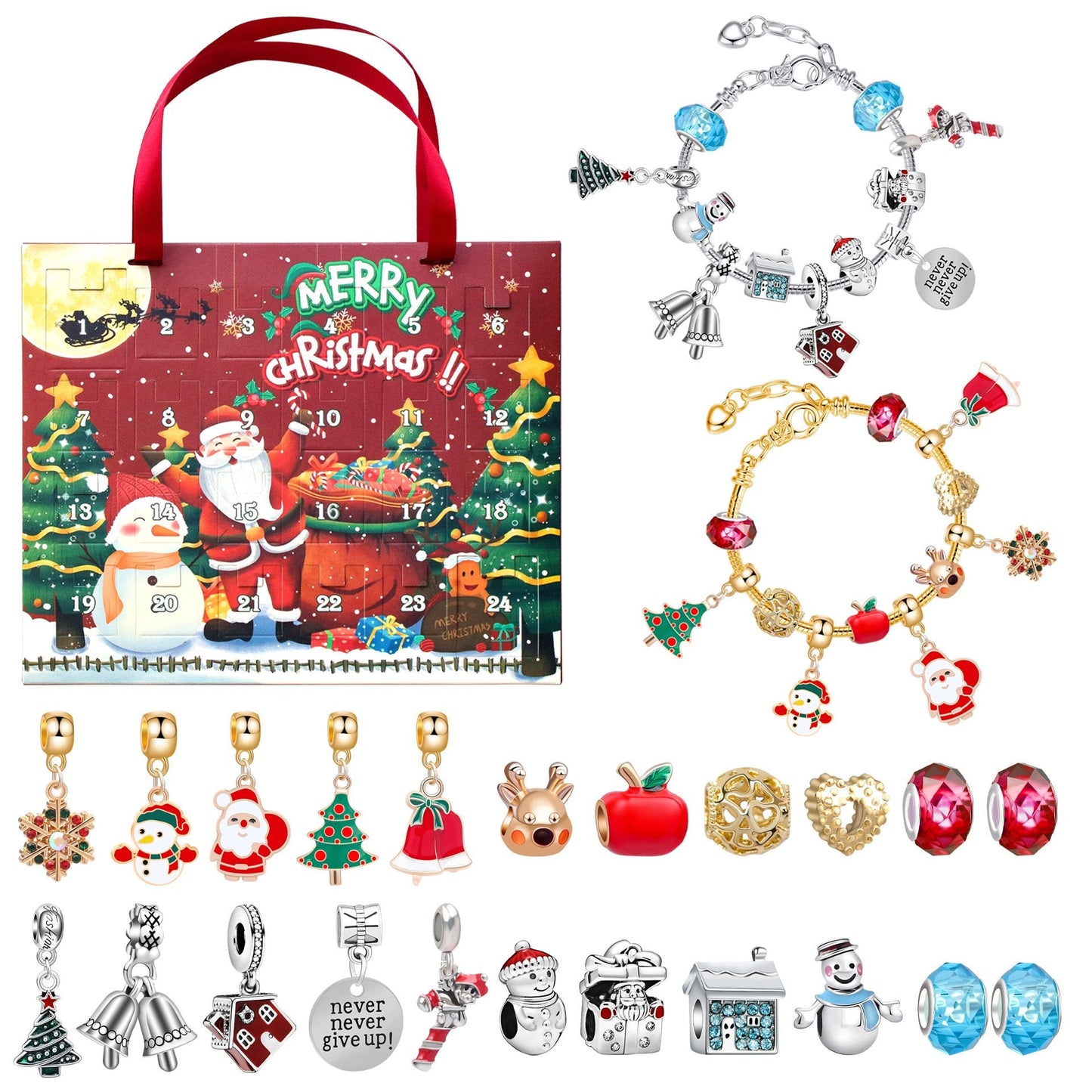 diy christmas advent calendar bracelets set